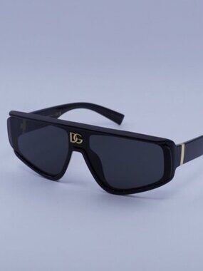 Dolce & Gabbana DG6177 501/87 Sunglasses Black Shield Frame, Grey Lenses